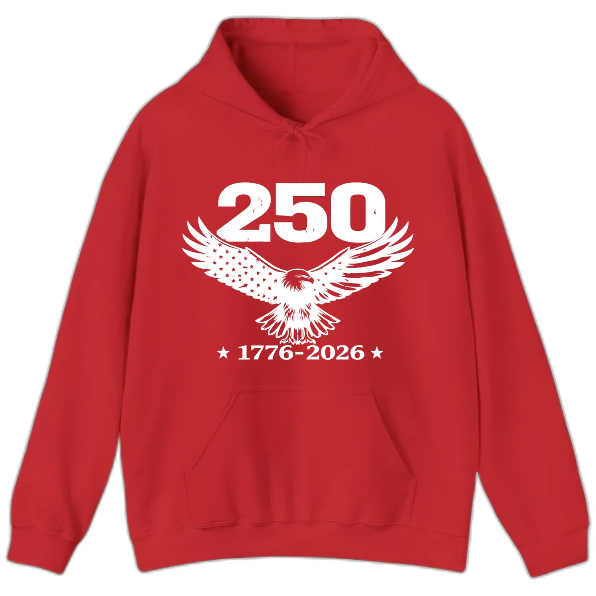 America 250th Anniversary Eagle Design Hoodie in Red
